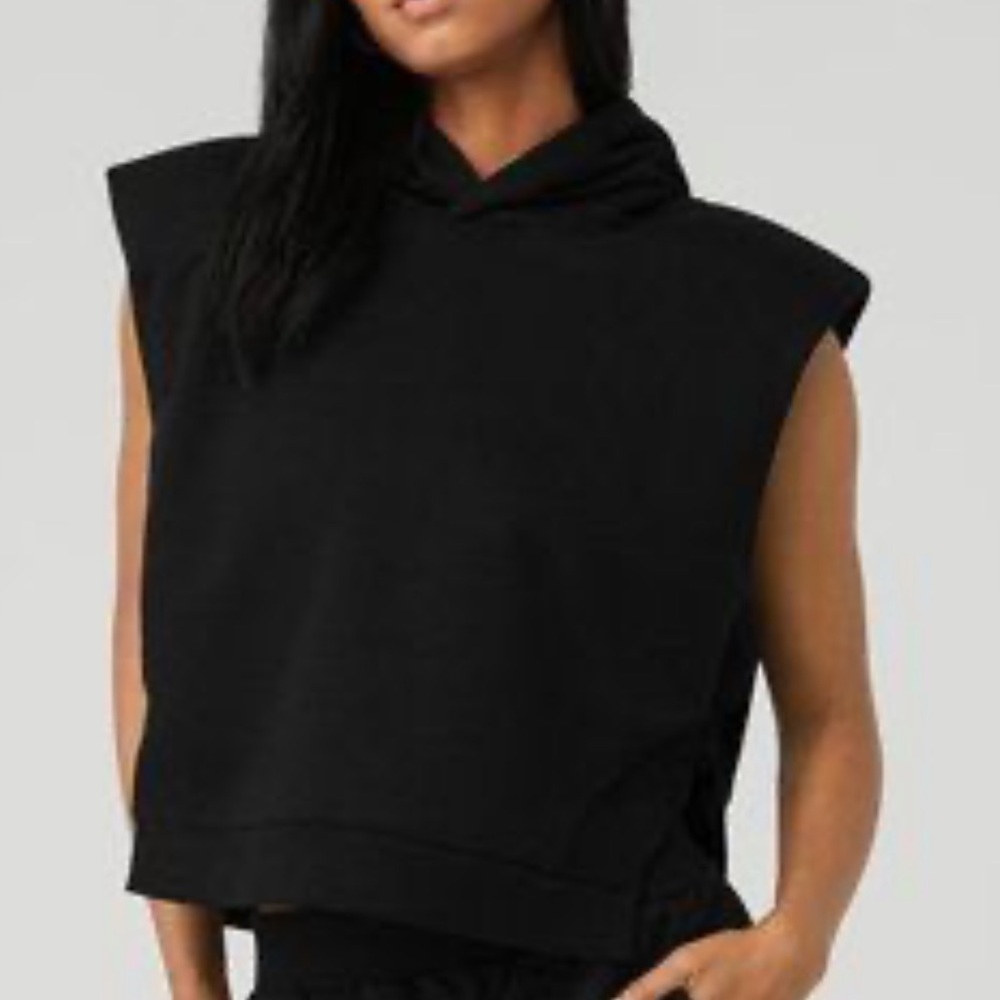Alo Sleeveless Hoodie w/ Shoulder Pads